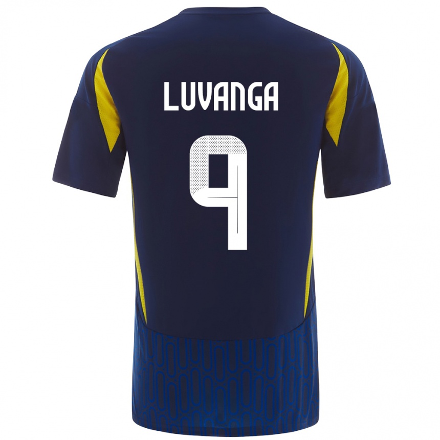 Herren Fußball Clara Luvanga #9 Blau Gelb Auswärtstrikot Trikot 2024/25 T-Shirt Luxemburg