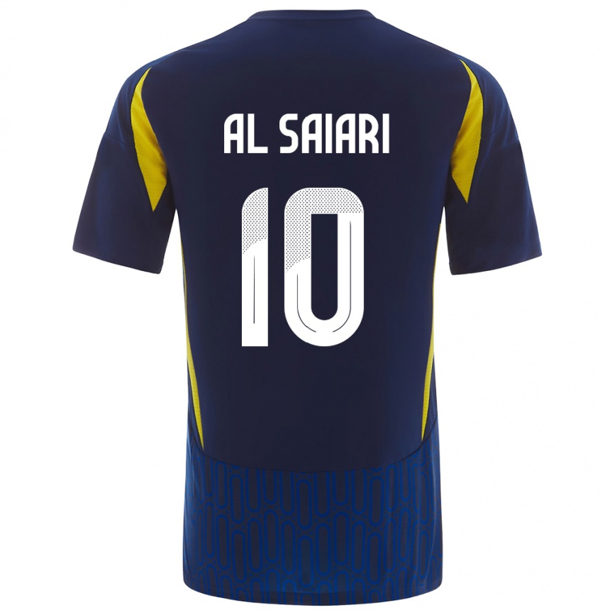 Herren Fußball Mubarkh Al-Saiari #10 Blau Gelb Auswärtstrikot Trikot 2024/25 T-Shirt Luxemburg