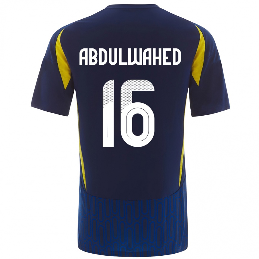 Herren Fußball Ghader Abdulwahed #16 Blau Gelb Auswärtstrikot Trikot 2024/25 T-Shirt Luxemburg