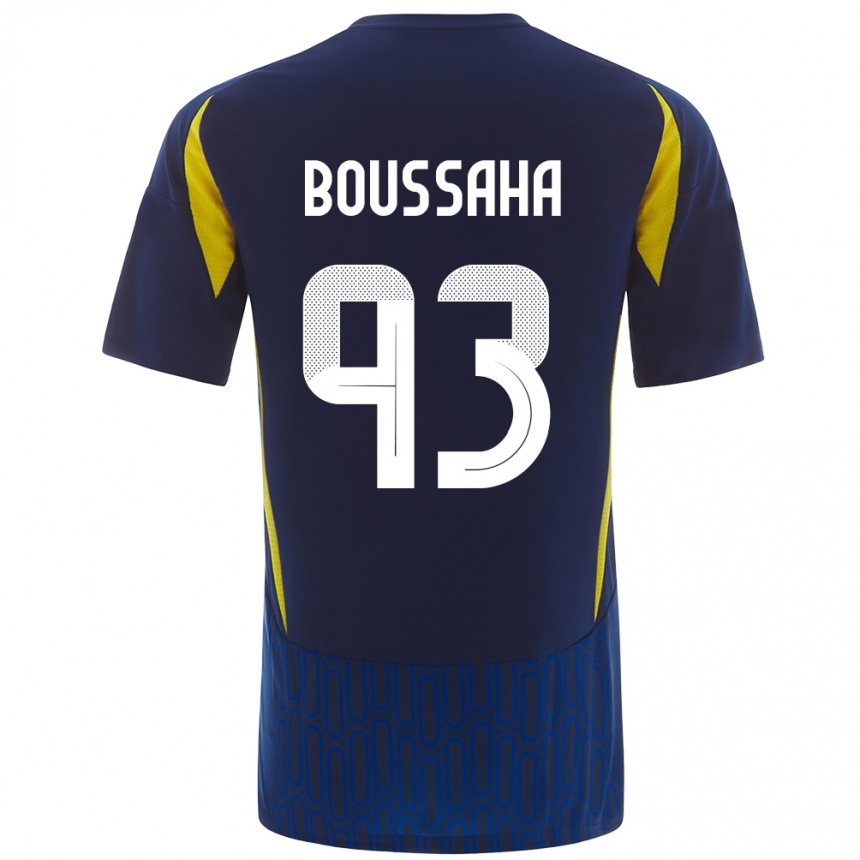 Herren Fußball Lina Boussaha #93 Blau Gelb Auswärtstrikot Trikot 2024/25 T-Shirt Luxemburg