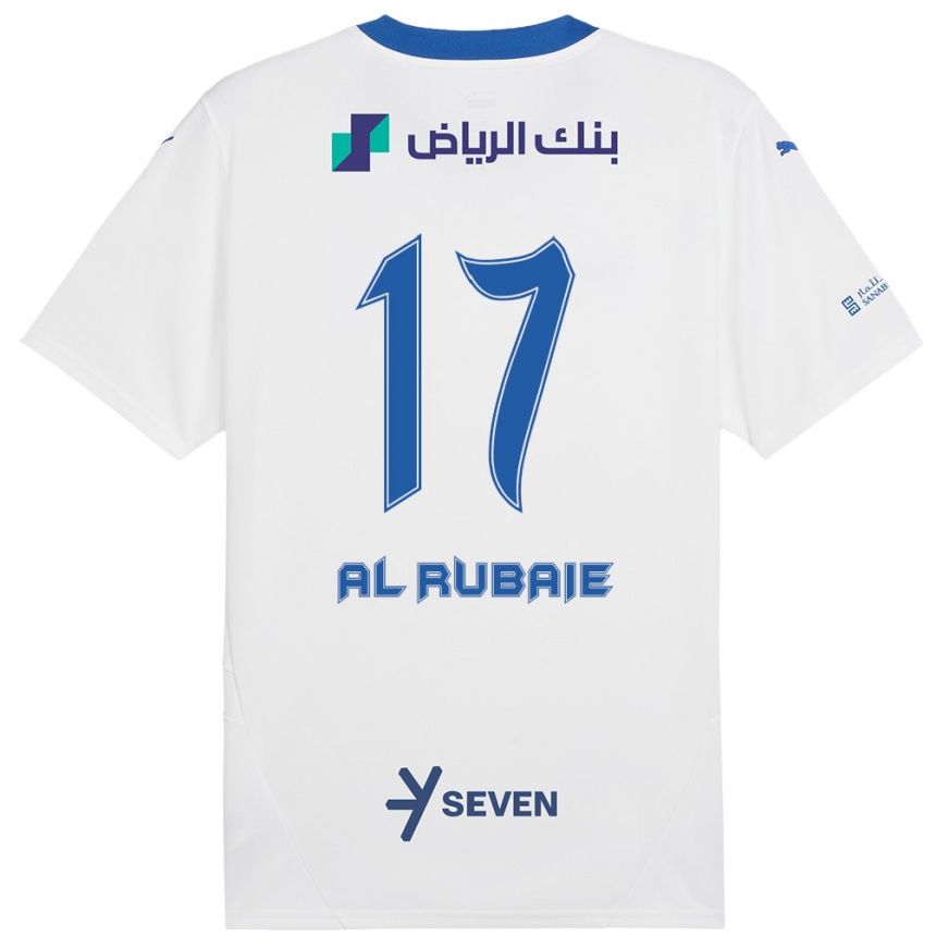 Herren Fußball Mohammed Al-Rubaie #17 Weiß Blau Auswärtstrikot Trikot 2024/25 T-Shirt Luxemburg