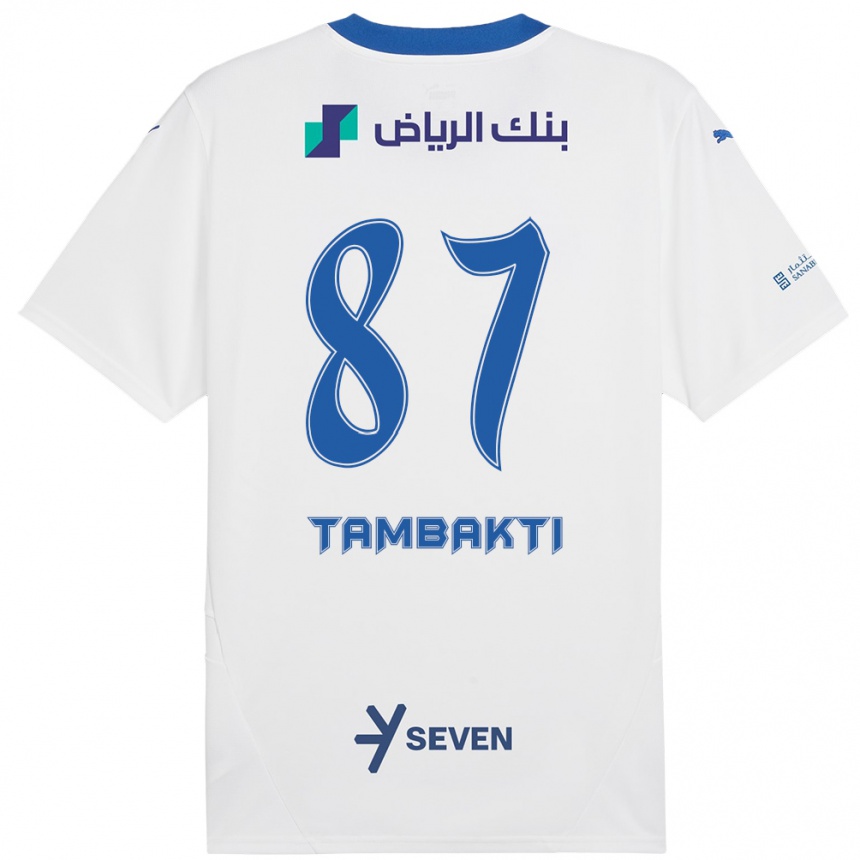 Herren Fußball Hassan Tambakti #87 Weiß Blau Auswärtstrikot Trikot 2024/25 T-Shirt Luxemburg