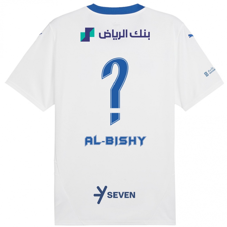 Herren Fußball Bder Abdulaziz Al-Bishy #0 Weiß Blau Auswärtstrikot Trikot 2024/25 T-Shirt Luxemburg