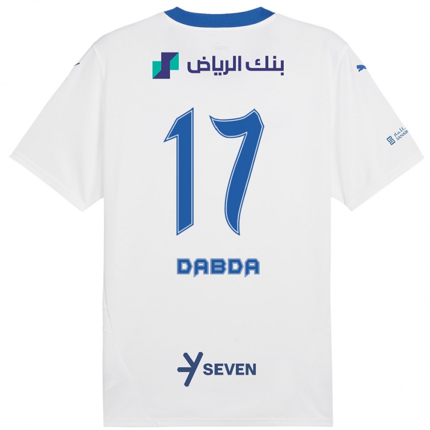 Herren Fußball Claudia Dabda #17 Weiß Blau Auswärtstrikot Trikot 2024/25 T-Shirt Luxemburg