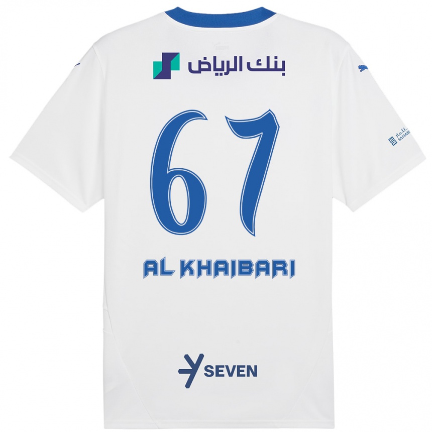 Herren Fußball Mohammed Al-Khaibari #67 Weiß Blau Auswärtstrikot Trikot 2024/25 T-Shirt Luxemburg