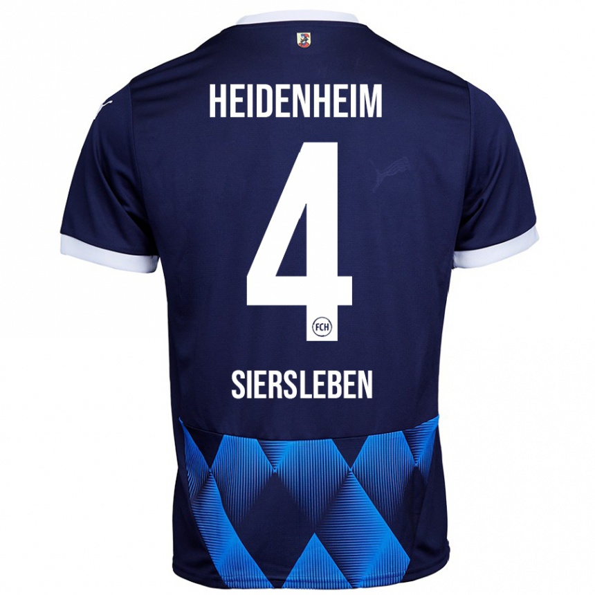 Herren Fußball Tim Siersleben #4 Dunkel Marineblau Auswärtstrikot Trikot 2024/25 T-Shirt Luxemburg