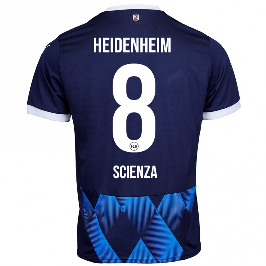 Herren Fußball Léo Scienza #8 Dunkel Marineblau Auswärtstrikot Trikot 2024/25 T-Shirt Luxemburg