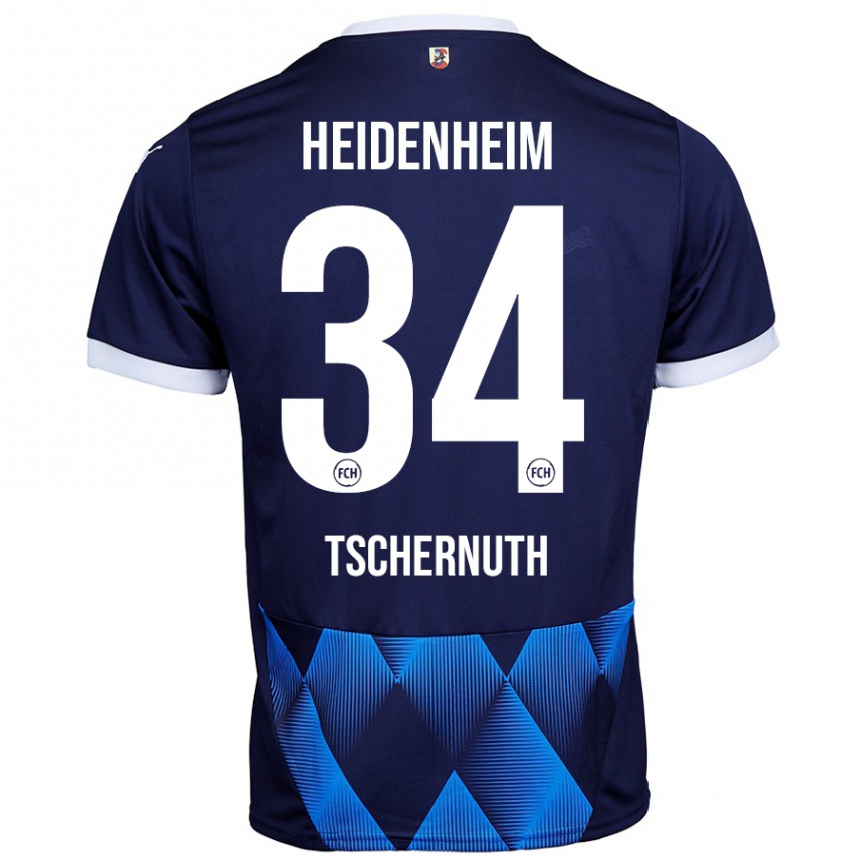 Herren Fußball Paul Tschernuth #34 Dunkel Marineblau Auswärtstrikot Trikot 2024/25 T-Shirt Luxemburg