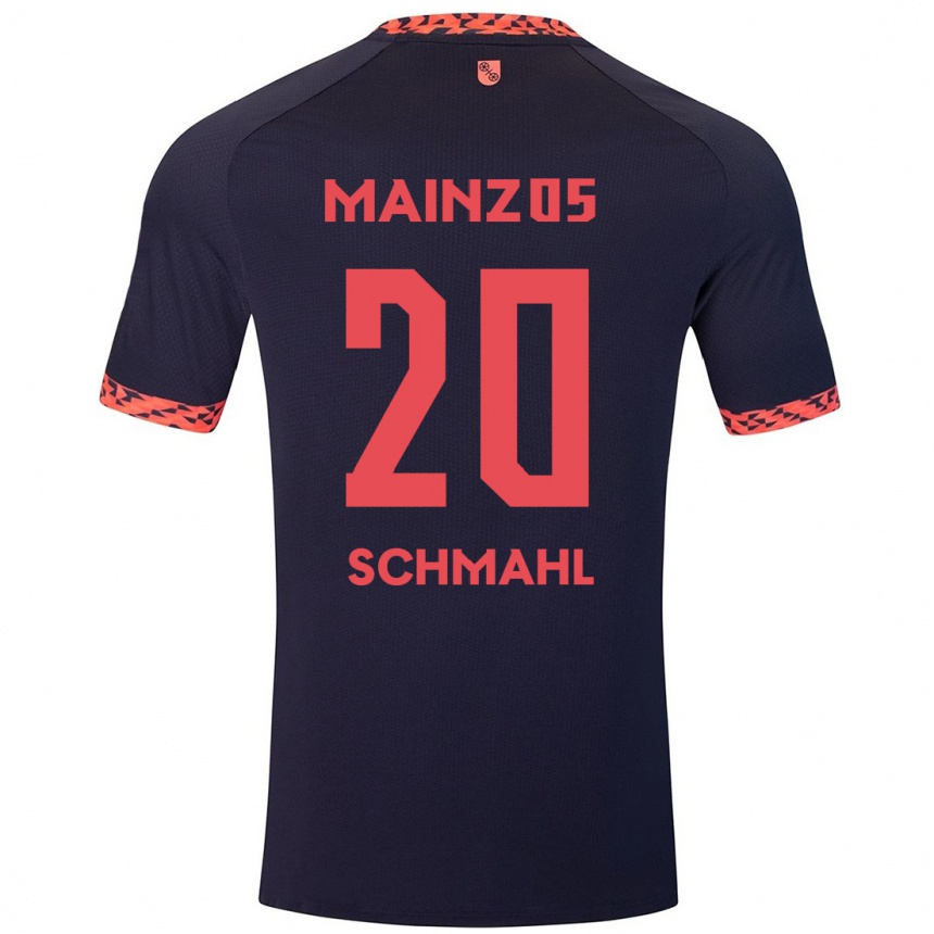 Herren Fußball Laura Schmahl #20 Blau Korallenrot Auswärtstrikot Trikot 2024/25 T-Shirt Luxemburg