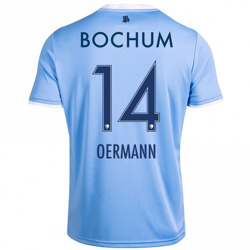 Herren Fußball Tim Oermann #14 Himmelblau Auswärtstrikot Trikot 2024/25 T-Shirt Luxemburg