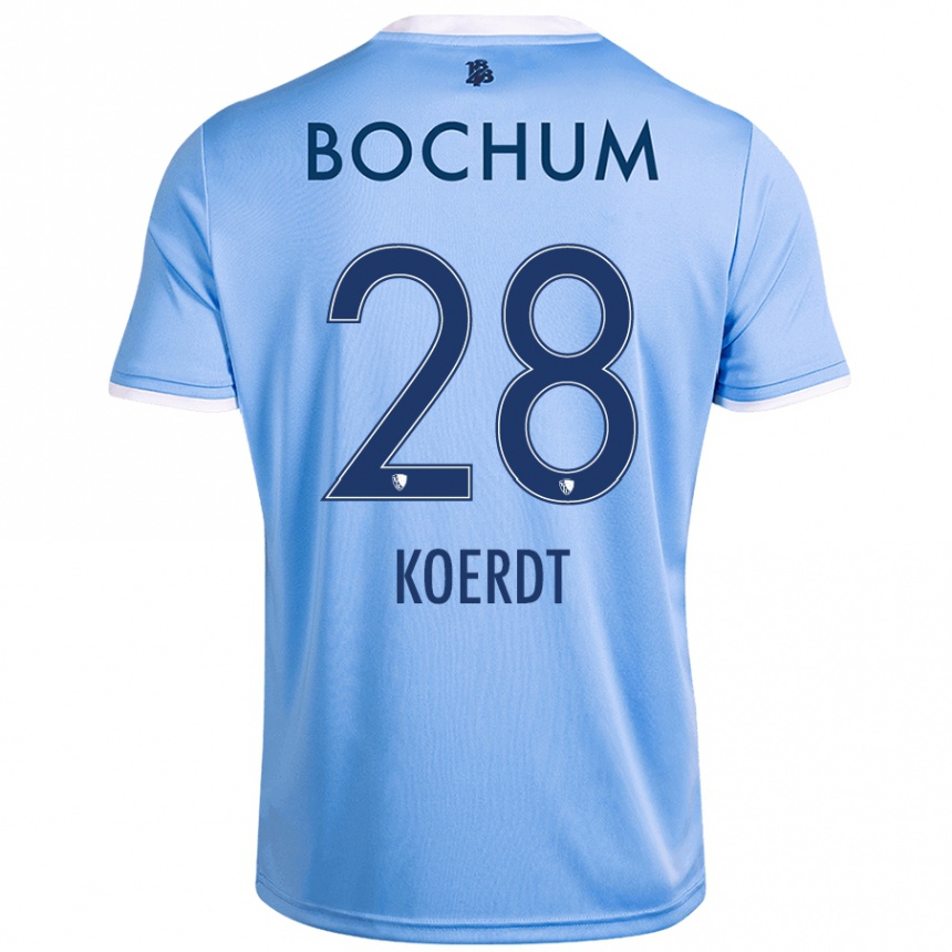 Herren Fußball Lennart Koerdt #28 Himmelblau Auswärtstrikot Trikot 2024/25 T-Shirt Luxemburg