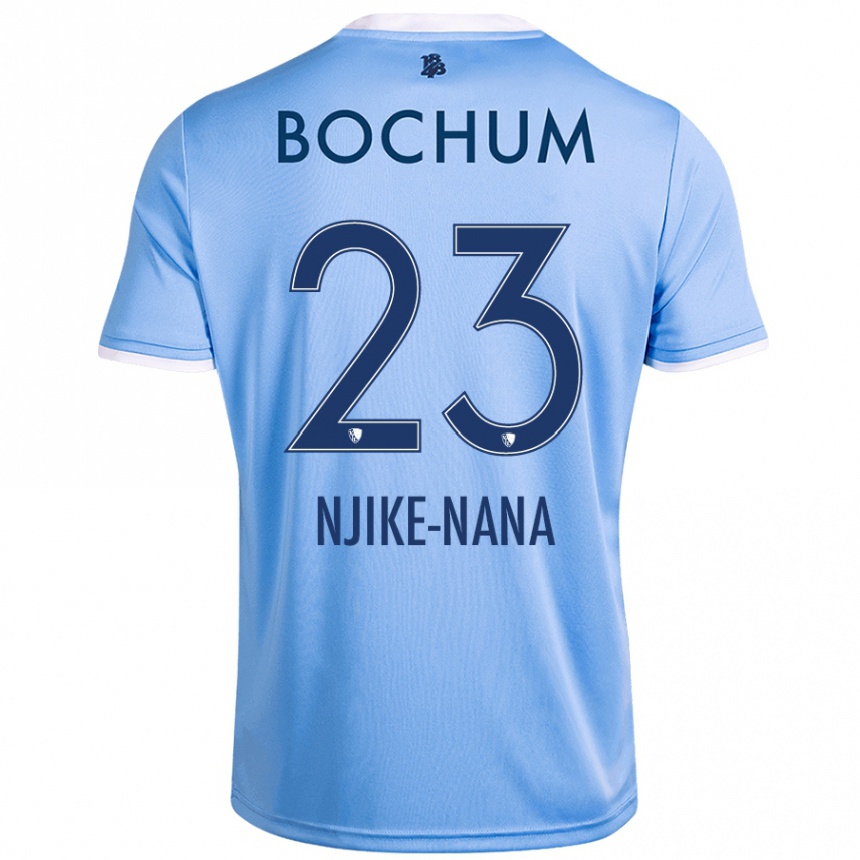 Herren Fußball Jean-Philippe Njike-Nana #23 Himmelblau Auswärtstrikot Trikot 2024/25 T-Shirt Luxemburg