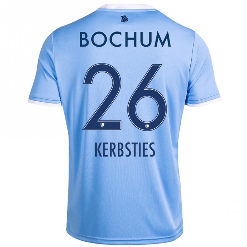 Herren Fußball Keanu Kerbsties #26 Himmelblau Auswärtstrikot Trikot 2024/25 T-Shirt Luxemburg