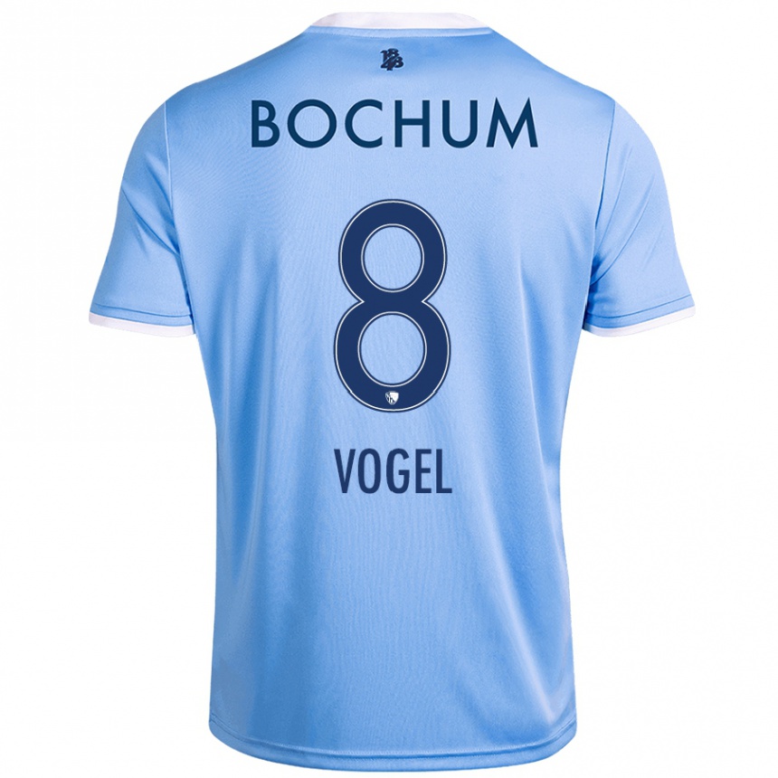 Herren Fußball Ann-Sophie Vogel #8 Himmelblau Auswärtstrikot Trikot 2024/25 T-Shirt Luxemburg