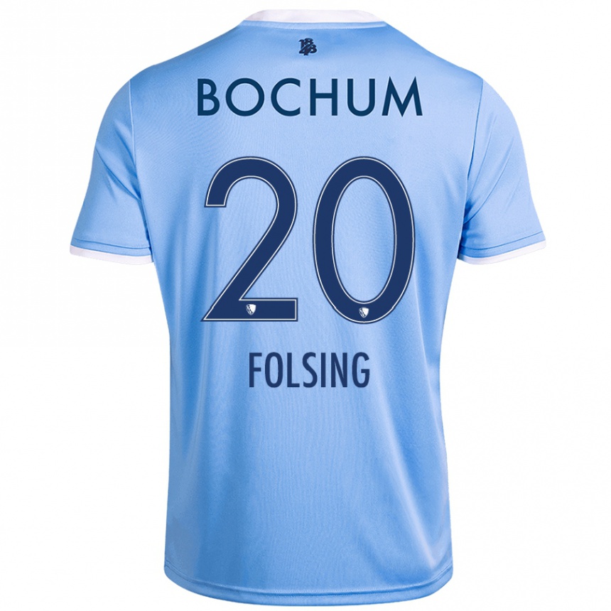 Herren Fußball Amelie Fölsing #20 Himmelblau Auswärtstrikot Trikot 2024/25 T-Shirt Luxemburg