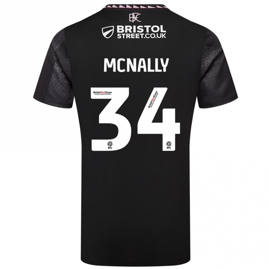 Herren Fußball Luke Mcnally #34 Schwarz Auswärtstrikot Trikot 2024/25 T-Shirt Luxemburg