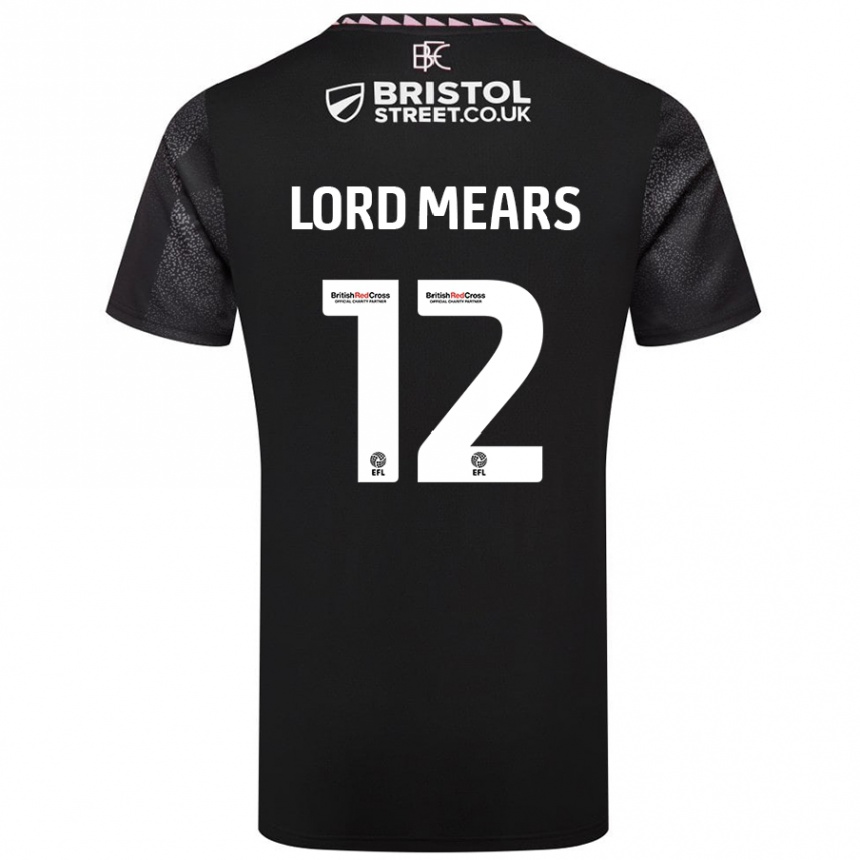 Herren Fußball Rhema Lord-Mears #12 Schwarz Auswärtstrikot Trikot 2024/25 T-Shirt Luxemburg