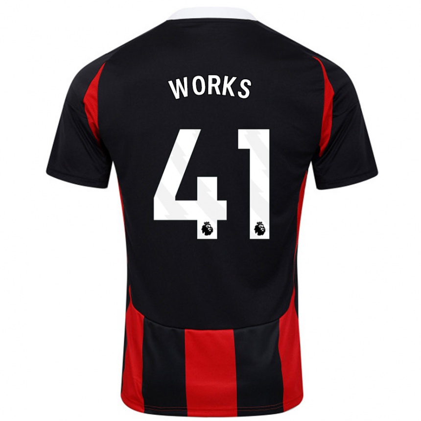 Herren Fußball Terrell Works #41 Schwarz Rot Auswärtstrikot Trikot 2024/25 T-Shirt Luxemburg