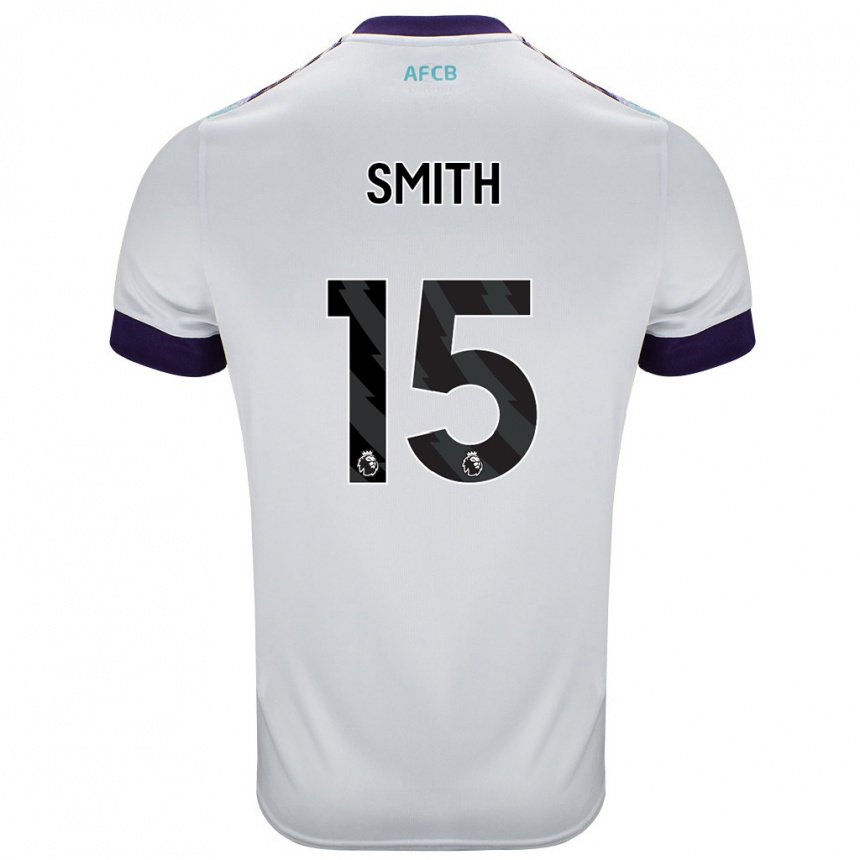 Herren Fußball Adam Smith #15 Weiß Grün Lila Auswärtstrikot Trikot 2024/25 T-Shirt Luxemburg