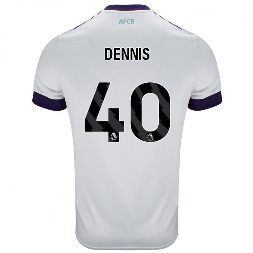 Herren Fußball Will Dennis #40 Weiß Grün Lila Auswärtstrikot Trikot 2024/25 T-Shirt Luxemburg