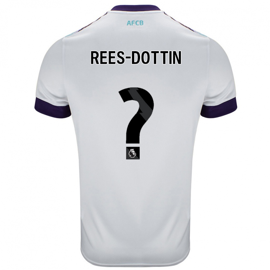 Herren Fußball Remy Rees-Dottin #0 Weiß Grün Lila Auswärtstrikot Trikot 2024/25 T-Shirt Luxemburg