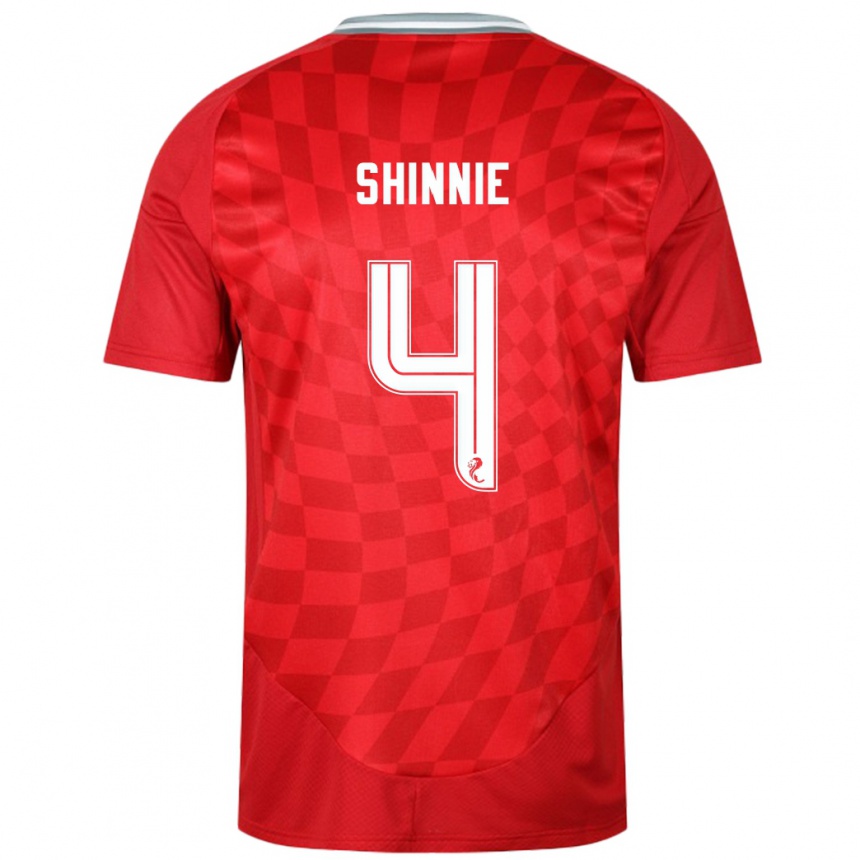 Damen Fußball Graeme Shinnie #4 Rot Heimtrikot Trikot 2024/25 T-Shirt Luxemburg