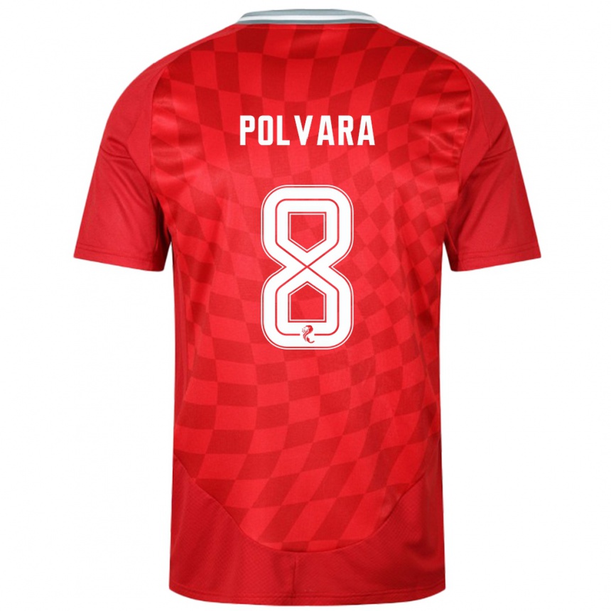 Damen Fußball Dante Polvara #8 Rot Heimtrikot Trikot 2024/25 T-Shirt Luxemburg