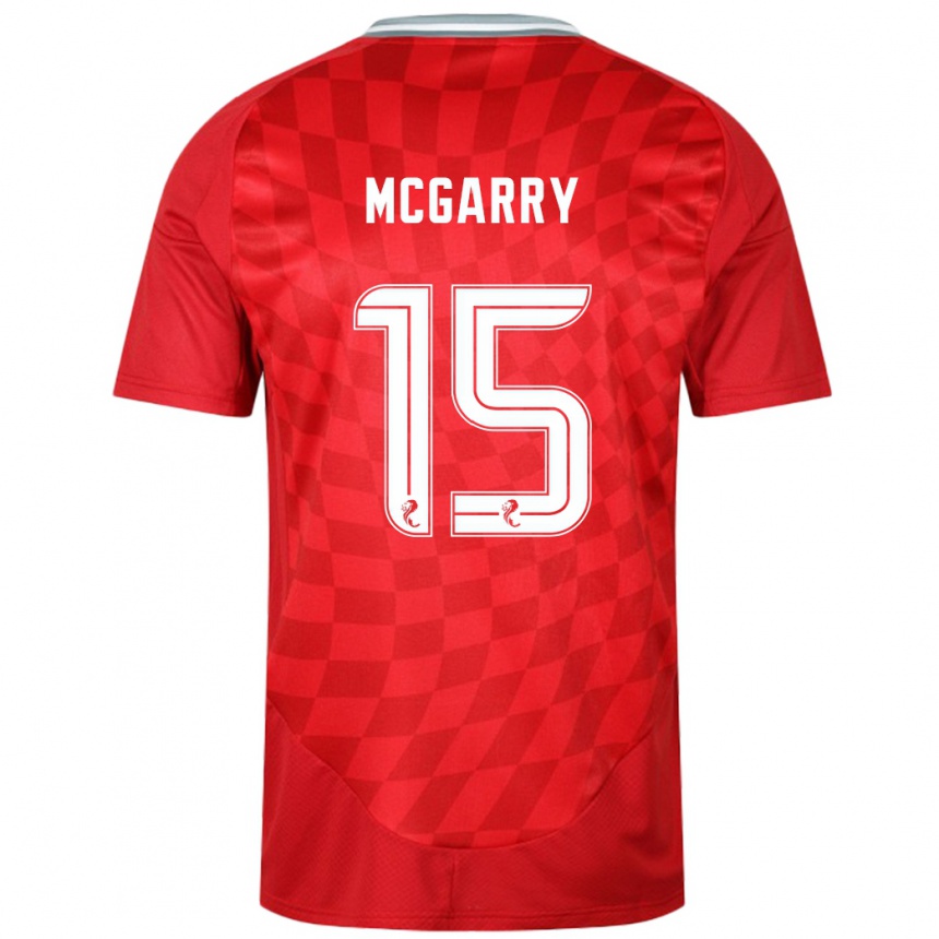 Damen Fußball James Mcgarry #15 Rot Heimtrikot Trikot 2024/25 T-Shirt Luxemburg