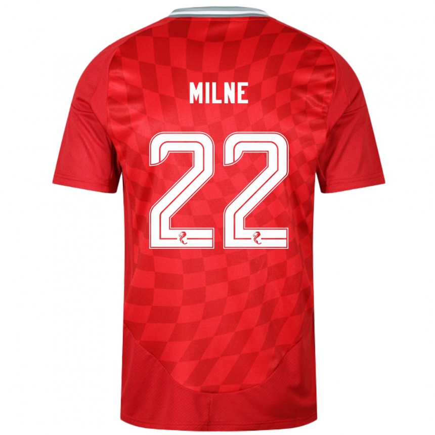 Damen Fußball Jack Milne #22 Rot Heimtrikot Trikot 2024/25 T-Shirt Luxemburg