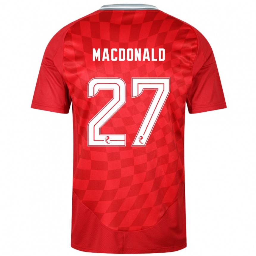 Damen Fußball Angus Macdonald #27 Rot Heimtrikot Trikot 2024/25 T-Shirt Luxemburg