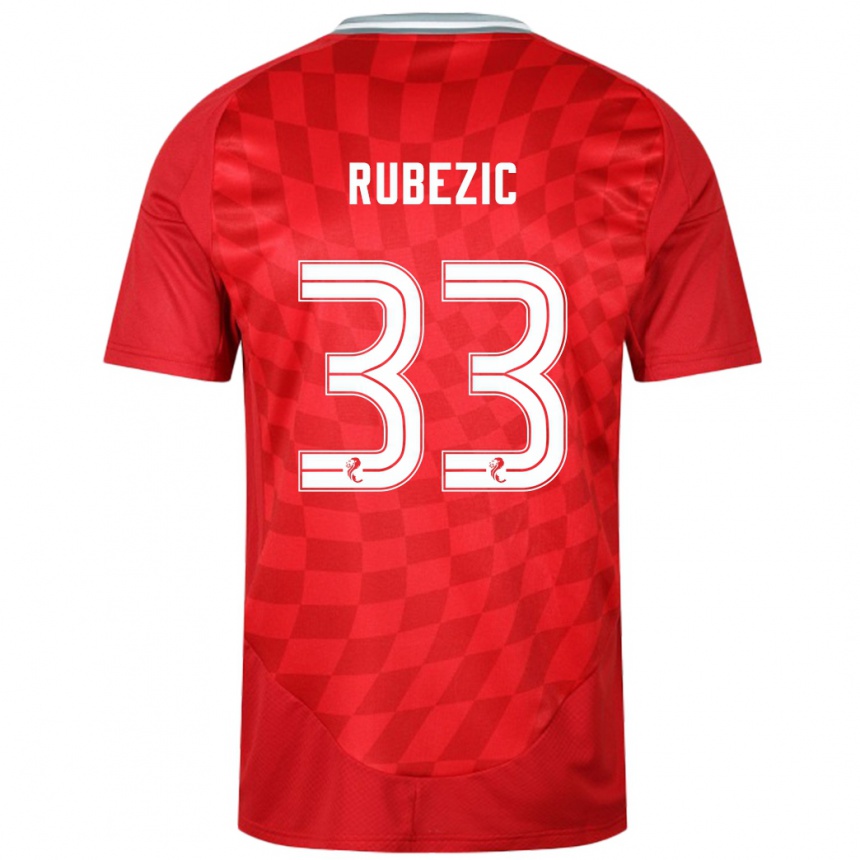 Damen Fußball Slobodan Rubezic #33 Rot Heimtrikot Trikot 2024/25 T-Shirt Luxemburg