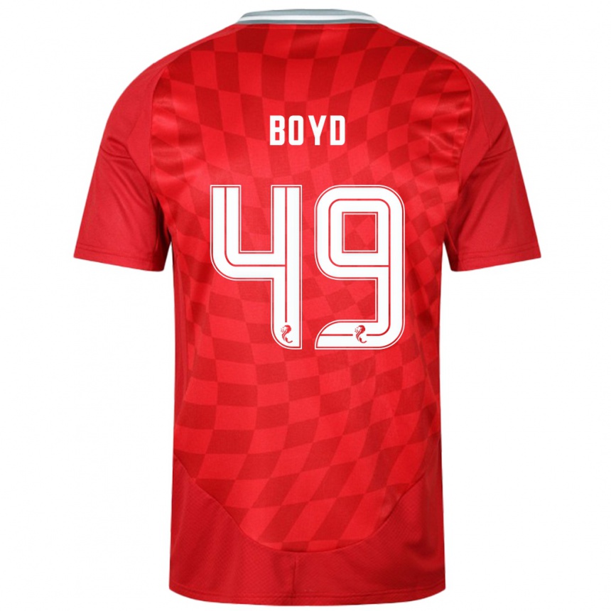 Damen Fußball Fletcher Boyd #49 Rot Heimtrikot Trikot 2024/25 T-Shirt Luxemburg