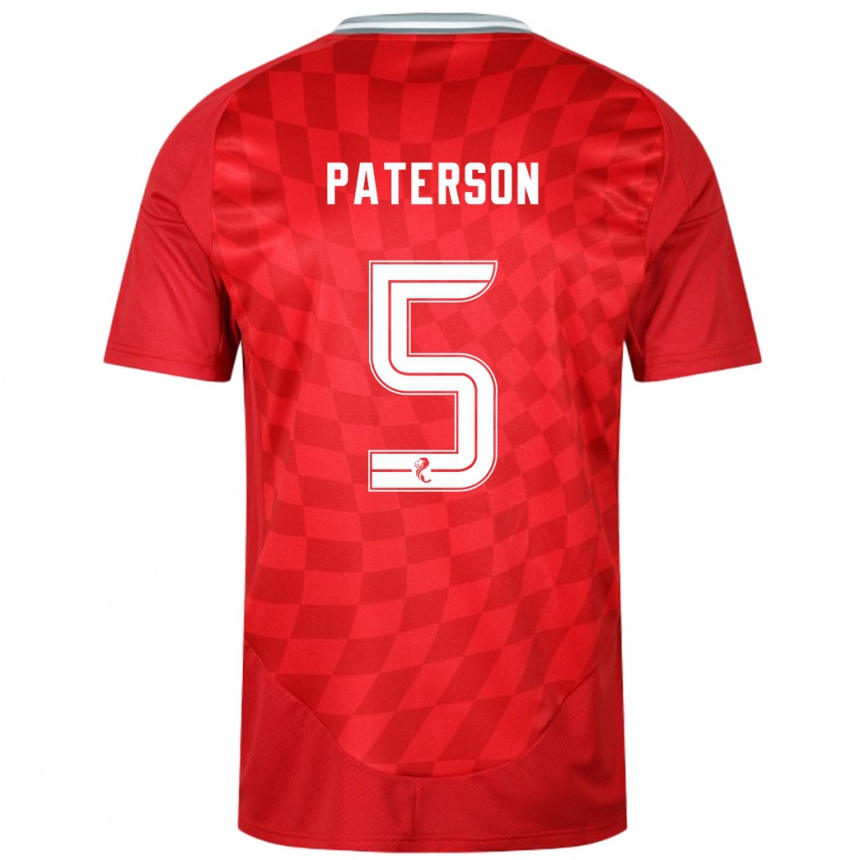 Damen Fußball Donna Paterson #5 Rot Heimtrikot Trikot 2024/25 T-Shirt Luxemburg