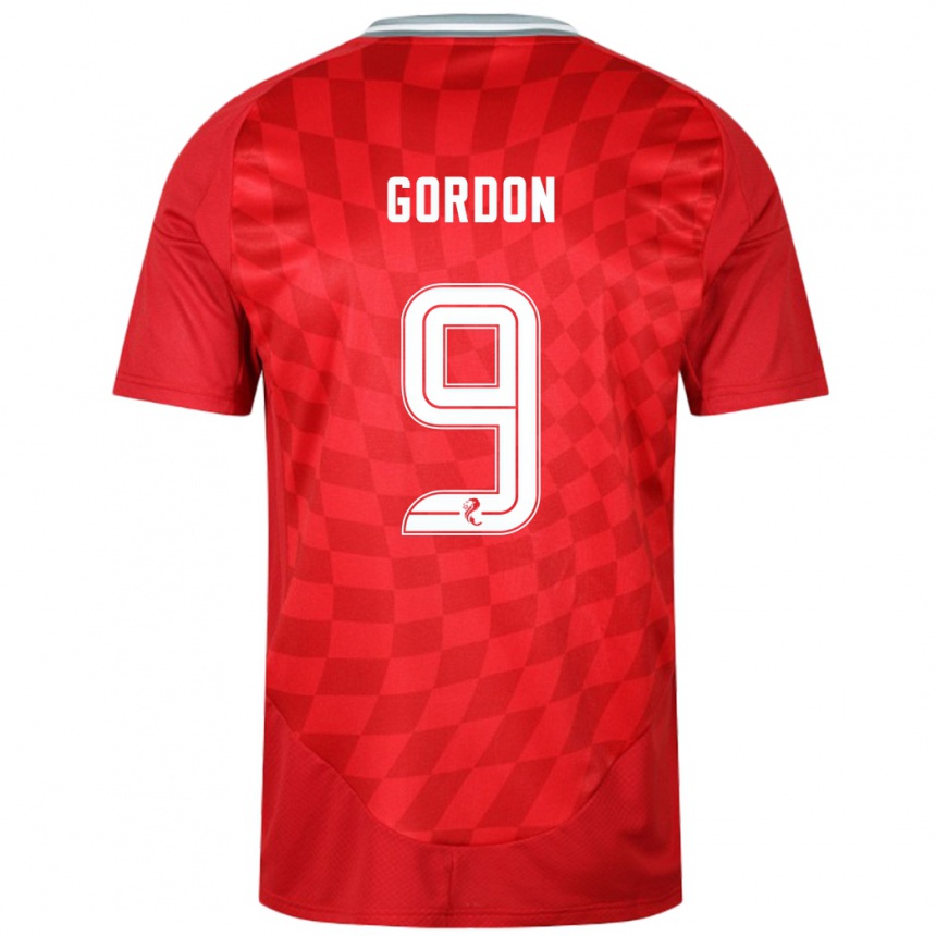 Damen Fußball Lauren Gordon #9 Rot Heimtrikot Trikot 2024/25 T-Shirt Luxemburg