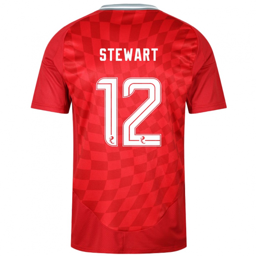 Damen Fußball Hannah Stewart #12 Rot Heimtrikot Trikot 2024/25 T-Shirt Luxemburg