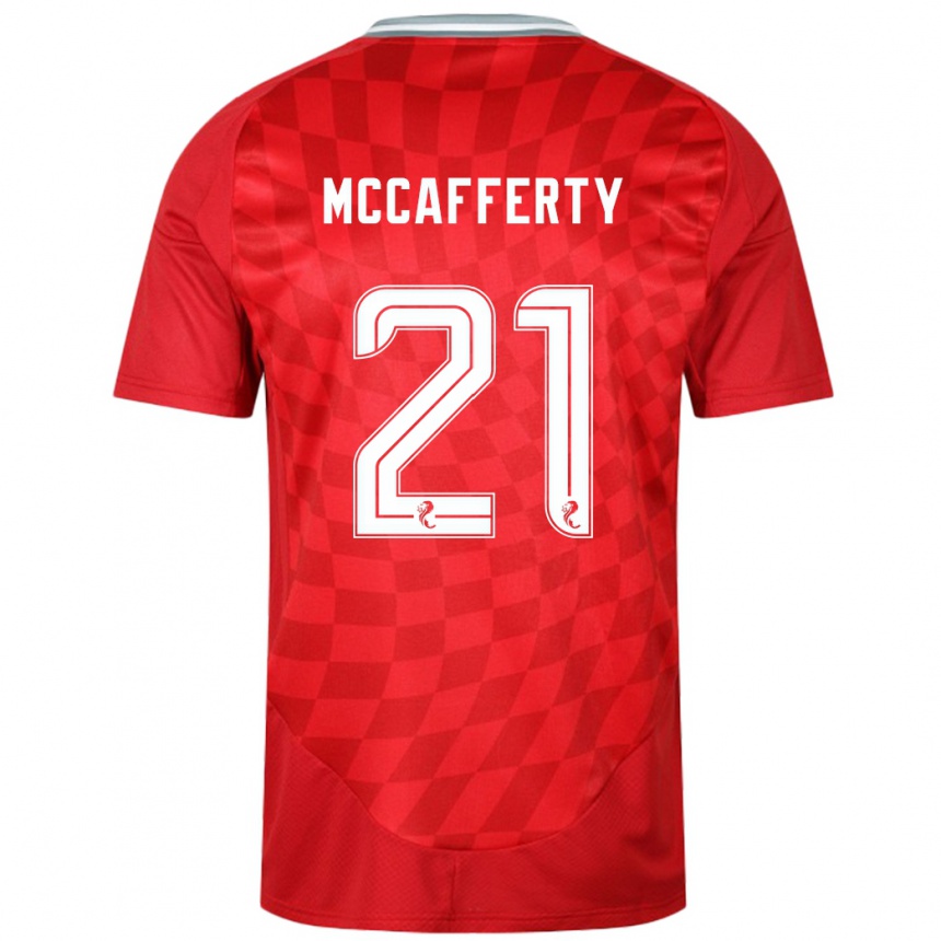 Damen Fußball Eirinn Mccafferty #21 Rot Heimtrikot Trikot 2024/25 T-Shirt Luxemburg