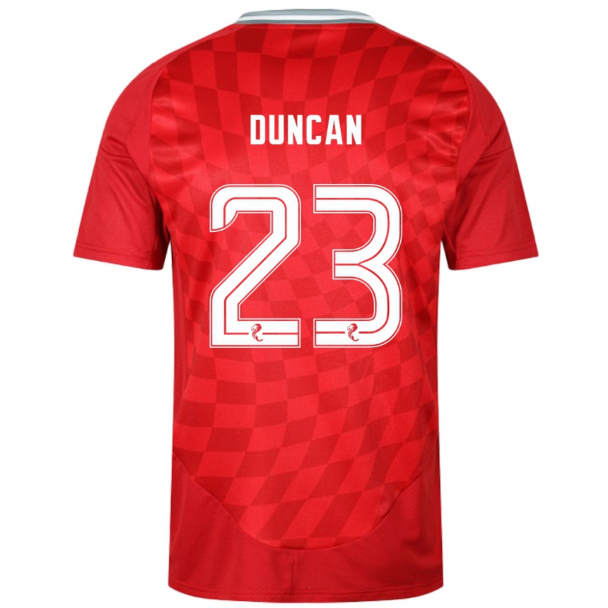 Damen Fußball Ryan Duncan #23 Rot Heimtrikot Trikot 2024/25 T-Shirt Luxemburg