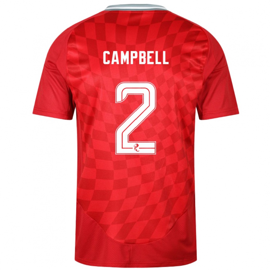 Damen Fußball Loren Campbell #2 Rot Heimtrikot Trikot 2024/25 T-Shirt Luxemburg