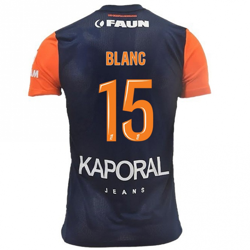 Damen Fußball Cyrielle Blanc #15 Marineblau Orange Heimtrikot Trikot 2024/25 T-Shirt Luxemburg