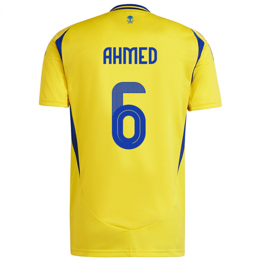 Damen Fußball Aseel Ahmed #6 Gelb Blau Heimtrikot Trikot 2024/25 T-Shirt Luxemburg