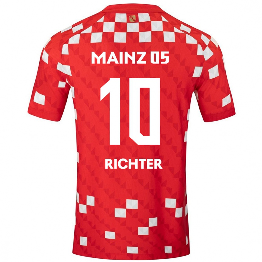 Damen Fußball Marco Richter #10 Weiß Rot Heimtrikot Trikot 2024/25 T-Shirt Luxemburg