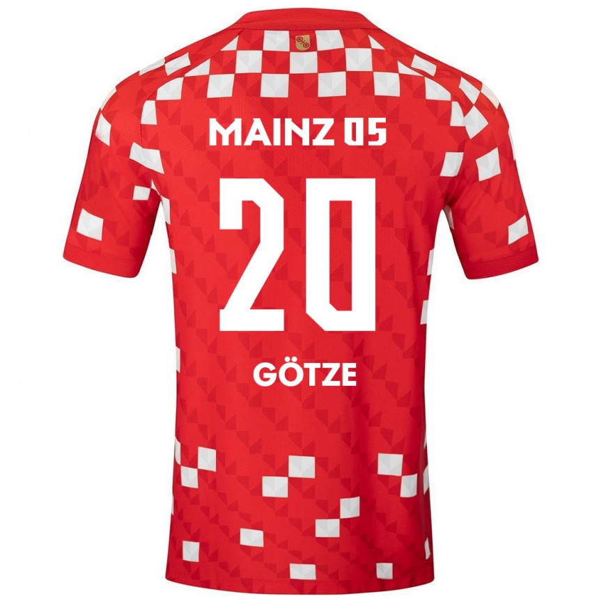 Damen Fußball Justus Götze #20 Weiß Rot Heimtrikot Trikot 2024/25 T-Shirt Luxemburg