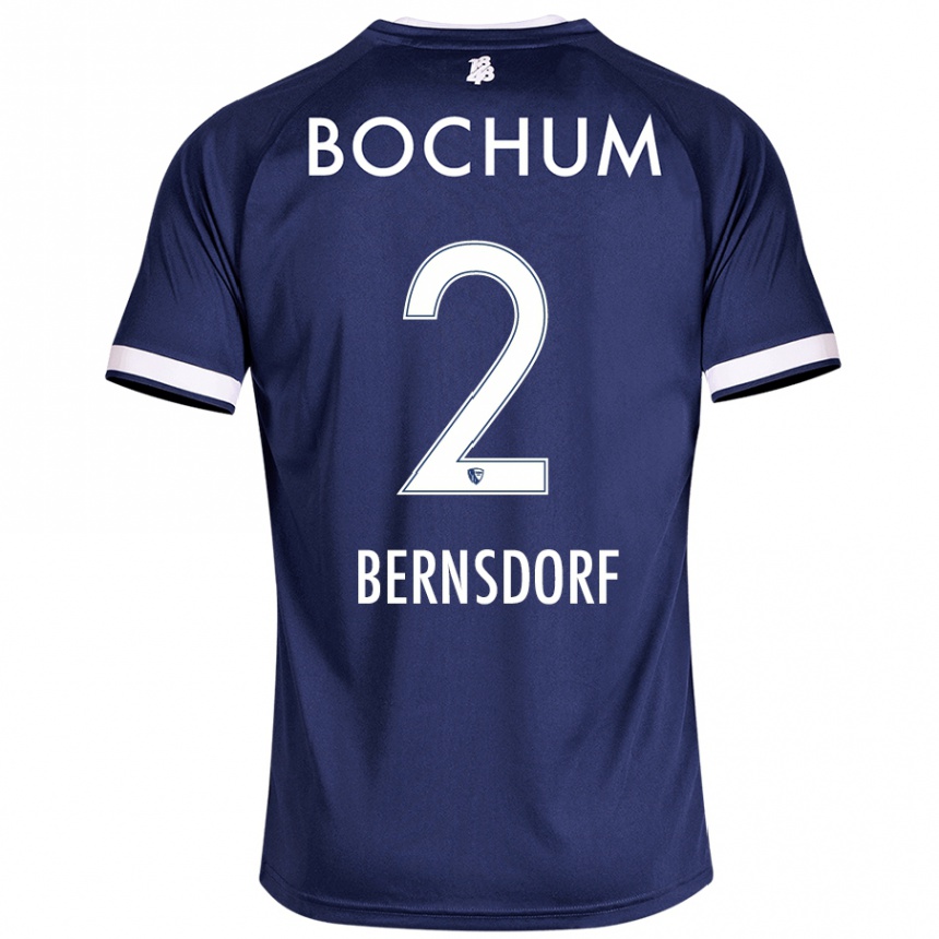 Damen Fußball Luca Bernsdorf #2 Dunkelblau Heimtrikot Trikot 2024/25 T-Shirt Luxemburg