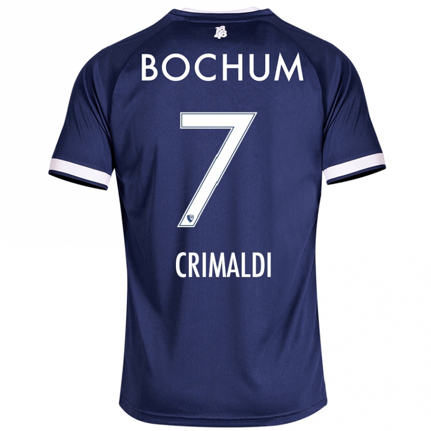 Damen Fußball Alessandro Crimaldi #7 Dunkelblau Heimtrikot Trikot 2024/25 T-Shirt Luxemburg