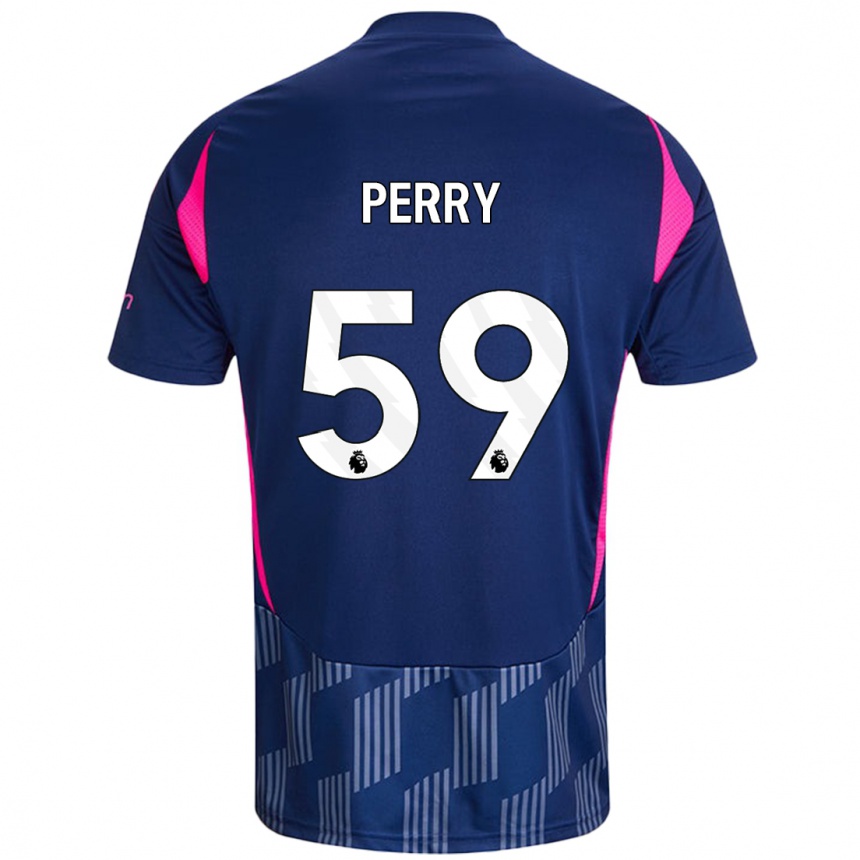 Damen Fußball Ben Perry #59 Königsblau Rosa Auswärtstrikot Trikot 2024/25 T-Shirt Luxemburg