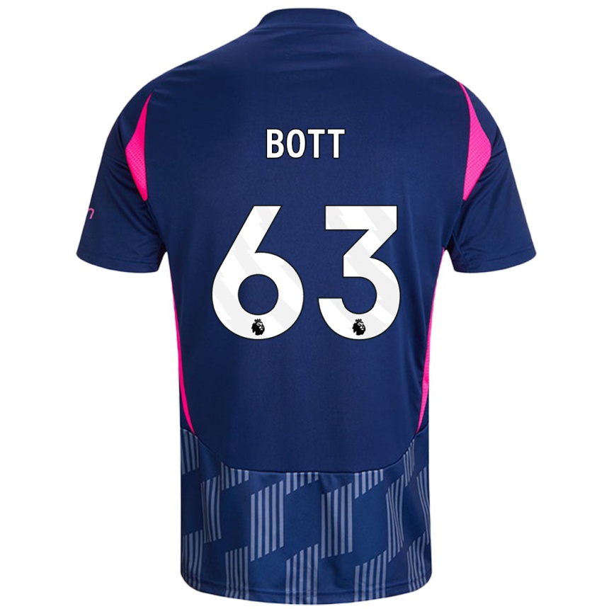 Damen Fußball Aaron Bott #63 Königsblau Rosa Auswärtstrikot Trikot 2024/25 T-Shirt Luxemburg