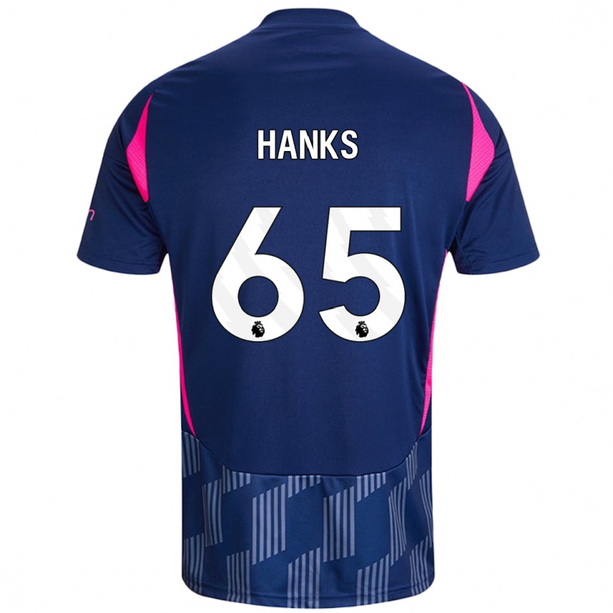 Damen Fußball Justin Hanks #65 Königsblau Rosa Auswärtstrikot Trikot 2024/25 T-Shirt Luxemburg