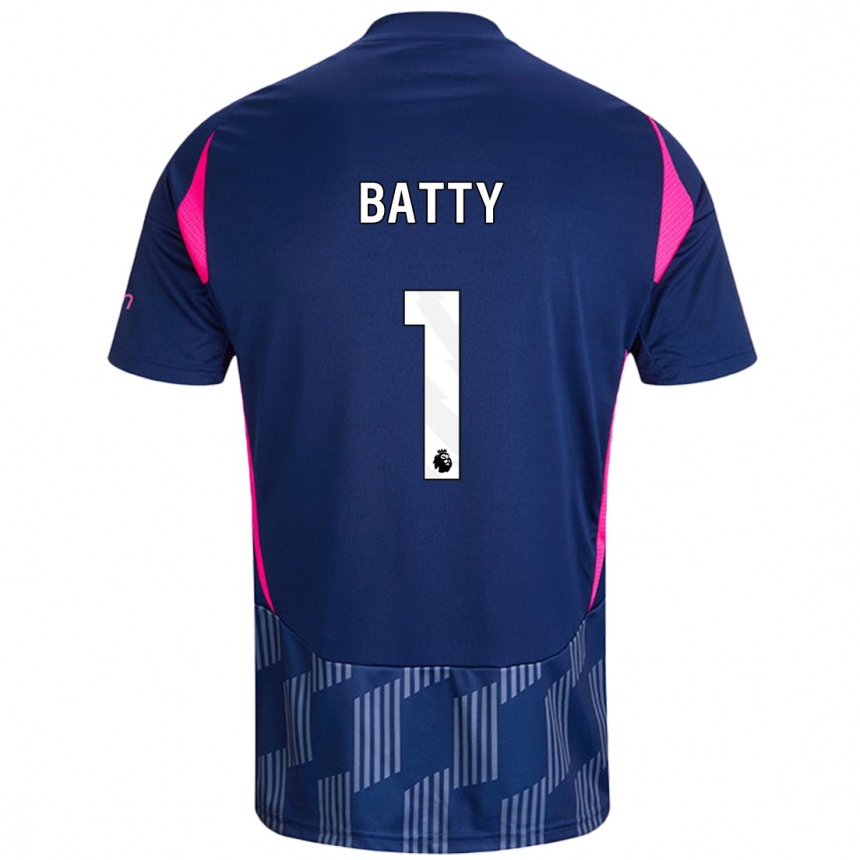 Damen Fußball Emily Batty #1 Königsblau Rosa Auswärtstrikot Trikot 2024/25 T-Shirt Luxemburg