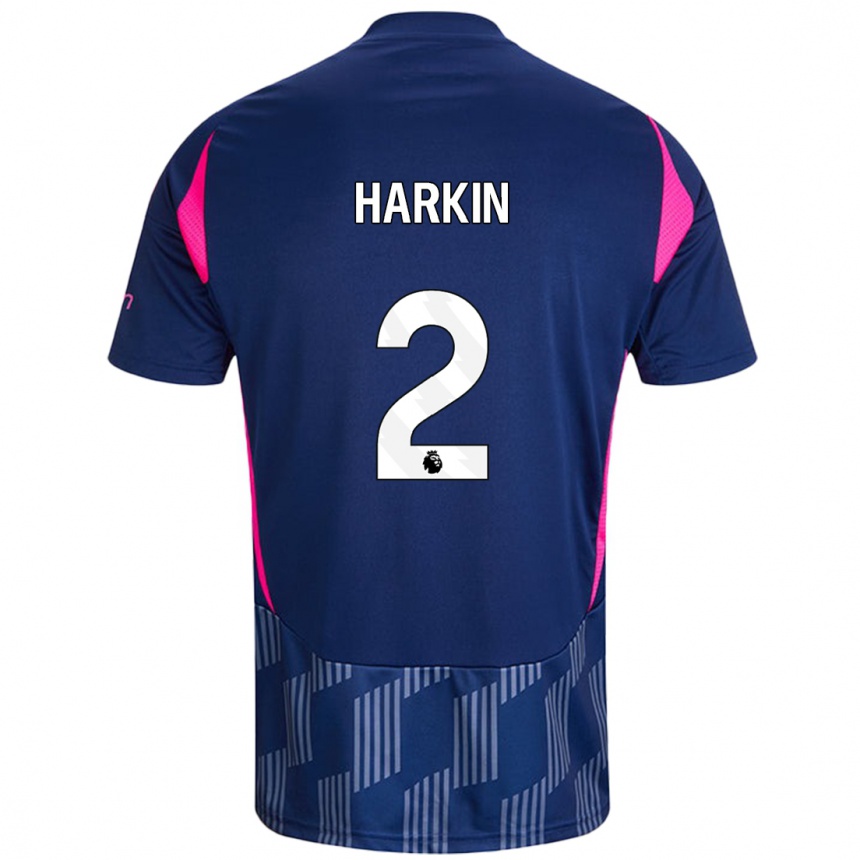 Damen Fußball Lyndsey Harkin #2 Königsblau Rosa Auswärtstrikot Trikot 2024/25 T-Shirt Luxemburg