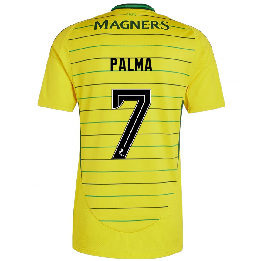 Damen Fußball Luis Palma #7 Gelb Auswärtstrikot Trikot 2024/25 T-Shirt Luxemburg